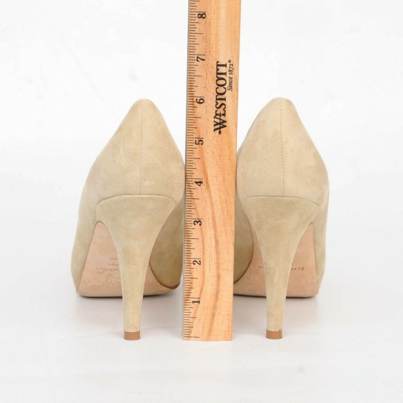 Bettye Muller x Simply Soles Beige Suede Melon Cap Toe High Heel Women 8.5 Italy - Picture 9 of 12